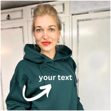 Unisex Essential Hoodie With Big Text - S / Pink B