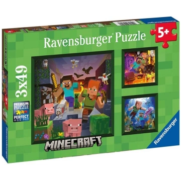 Pužļu 3 x 49 gabali: Minecraft biomi Ravensburger