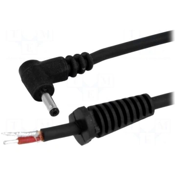 Cable | wires,DC 1,3/3,5 plug | angled | 1mm2 | bl
