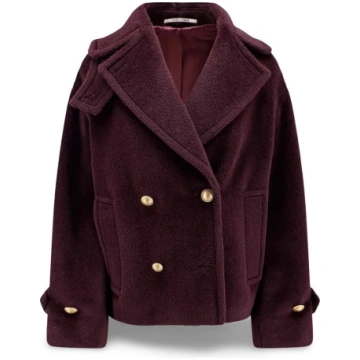 Caban donna Sheila in alpaca Bordeaux - 42