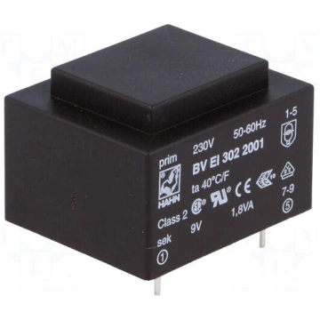 Transformer: encapsulated | 1.8VA | 230VAC | 9V | 