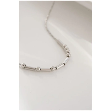 16" / Silver / 13-19 Custom Beaded Morse Code Neck