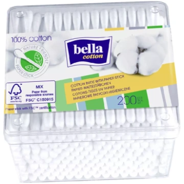 Bella Cotton Nature Friendly vates kociņi, 200 gab