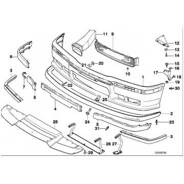 BMW 3 E36 91-98 bampera spoileris M3 type L 511122