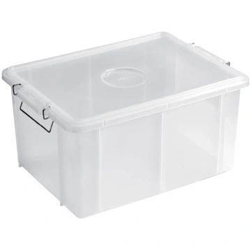 CONTENITORE CON COPERCHIO CM.62X40X31H TRASPARENTE