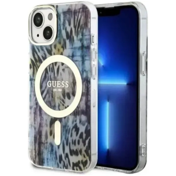 Guess GUHMP14SHLEOPWB iPhone 14 6.1" zils cietais 