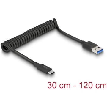 Delock USB 3.1 Gen 2 Coiled Cable Type-A male to T