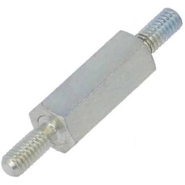 Screwed spacer sleeve; 12mm; Ext.thread: M2,5; hex