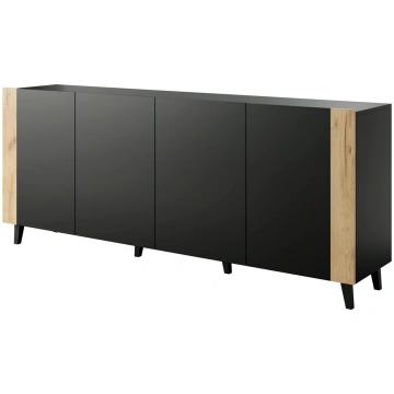 Kumode Cama Meble Faro, ozola krās./melns krās., 8