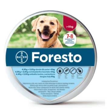 Foresto kakla siksna suniem (virs 8 kg) 70 cm* Bay