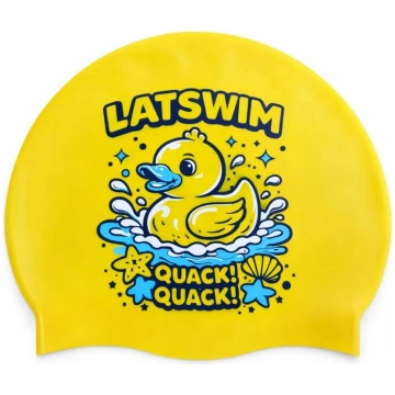 LATSWIM Quack! Quack! bērnu silikona peldcepure