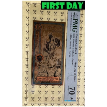 2020 Nevada 5 Goldback PERFECT PMG 70 Star First D