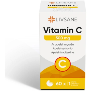 LIVSANE C vitamīns 500mg košļājamās tabletes N60