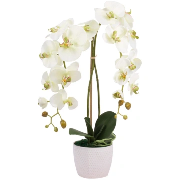 Mākslīgie ziedi puķu podā, orhideja Orchid, rozā k