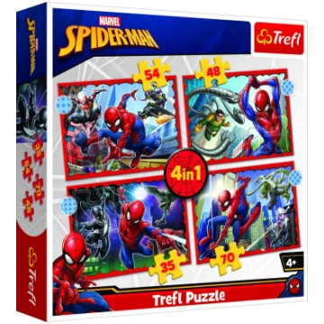 TREFL SPIDER-MAN Pužļu komplekts 4in1 Spiderman