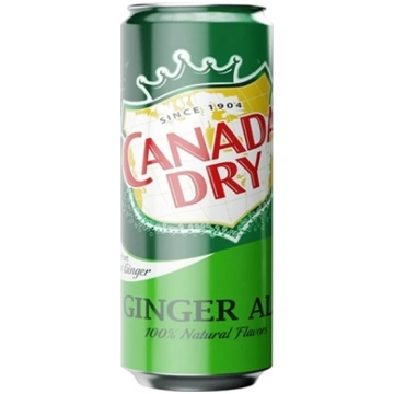 Gāzēts dzēriens CANADA DRY Ginger Ale, bundžā, ar 