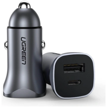 UGREEN CD130 Car Charger USB-A+PD 3.0 USB-C QC3.0 