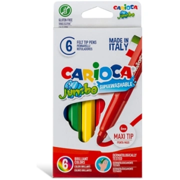 Flomasteri CARIOCA JUMBO kartona iepakojums, 6 krā