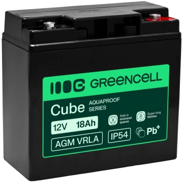 Greencell AGM VRLA 12V 18Ah maintenance-free batte