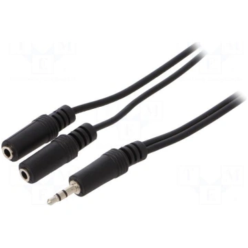 Cable | Jack 3.5mm 3pin plug,Jack 3.5mm socket x2 