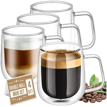 CRYSTALIA Espresso tasītes ar dubultiem sieniņiem 
