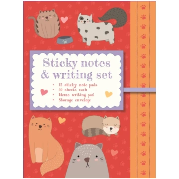 Sticky Notes and Writing Set: Cute Cats Peony Pres