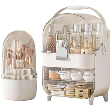 Mehrzweck-Make-up-Organizer mit drehbarem Pinselha