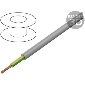 Wire: control cable; 1G10mm2; PUR; grey; stranded;