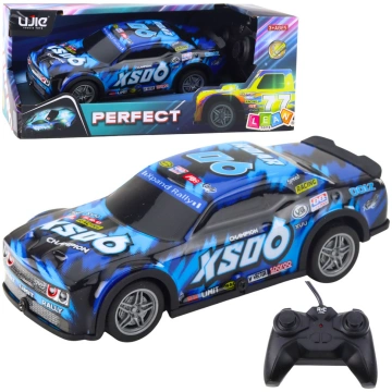 RC Racing Car with Light-Up Body Black and Blue