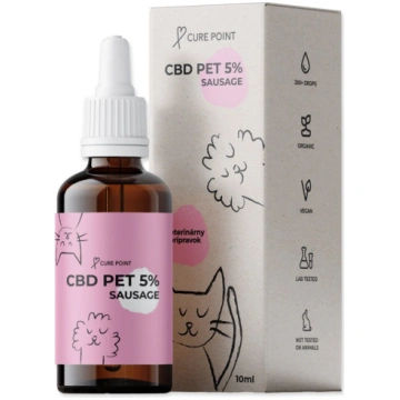 Cure Point cbd eļļa suņiem un kaķiem, 5%, ar desas