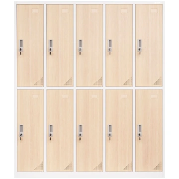 Metāla garderobes skapis Oxford Wood, 10 nodalījum