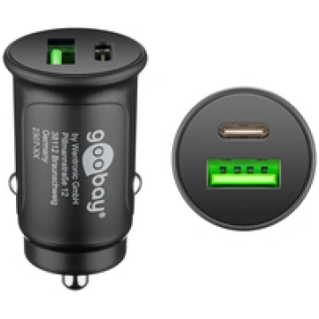 Goobay Dual-USB Auto Schnellladegerät USB-C™ PD (P