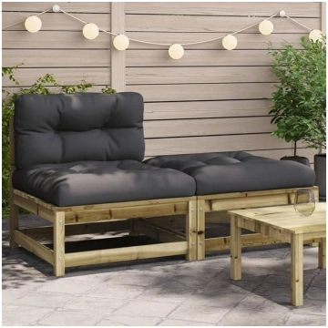 Homgoday Garden Sofa without Armrests with Cushion