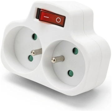 French power strip with 2 inputs 2P+T 16A with swi