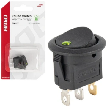Apaļš slēdzis ar zaļu gaismu AMIO-03964 (03964)
