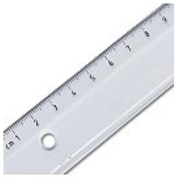 Caurspīdīgs plastmasas lineāls, 30cm