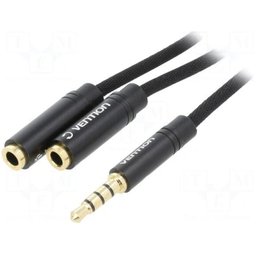 Cable | Jack 3.5mm 3pin socket x2,Jack 3,5mm 4pin 