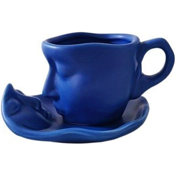 Keramikas espresso krūze ar metālu, Mėlyna