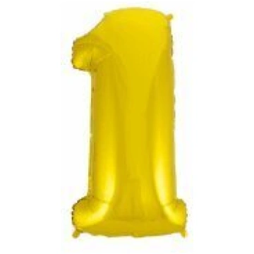 Folijas balons Beauty & Charm cipars 1, zeltains, 