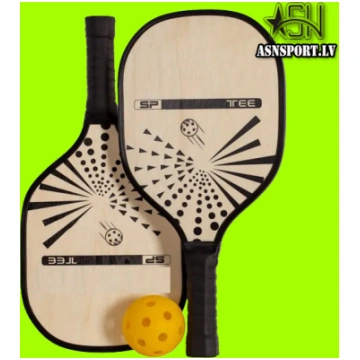 Pickleball koka raketes komplekts ar bumbiņām un s