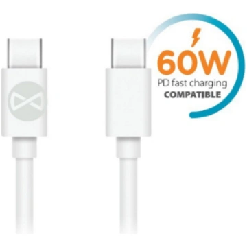 Forever cable USB-C - USB-C 1,0 m 60W white GSM106