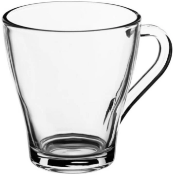 Stikla krūze ar ausi 250 ml gluda caurspīdīga kafi