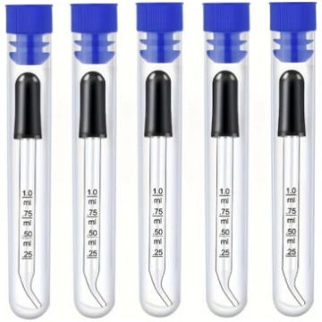 10 gabals precīza stikla pipetes ar melnu gumijas 