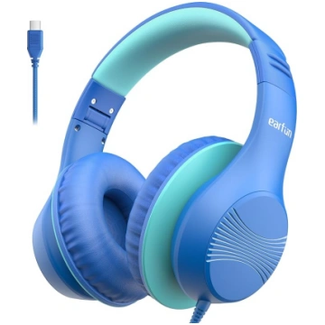 EarFun bērnu austiņas ar USB-C kabeli, 85 dB skaļu