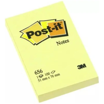 Pašlīmējošas piezīmes 3M 656 Taisnstūra Dzeltenas