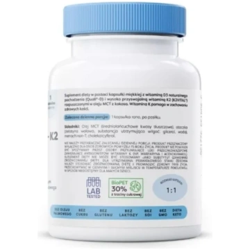 "Osavi" vitamīns D3 + K2, 4000 SV + 150 µg - 60 ka