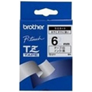BROTHER Black on White Gloss Laminated Tape, 6mm l