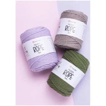 YARNART MACRAME ROPE 5MM - bieza makramē auklas dz