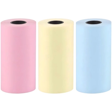 Komplekts krāsainu papīra ruļļu mini termo printer