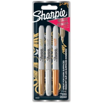 Sharpie Metallic Marker Permanent F 3 Stk Gold, Si